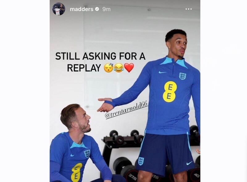 Maddison và Alexander-Arnold đứng cùng chiến tuyến để chuẩn bị cho 2 trận gặp Italia và Scotland sắp tới