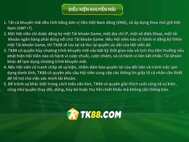 Điều kiện để bạn tham gia và nhận thưởng ưu đãi xổ số trực tuyến tại TK88
